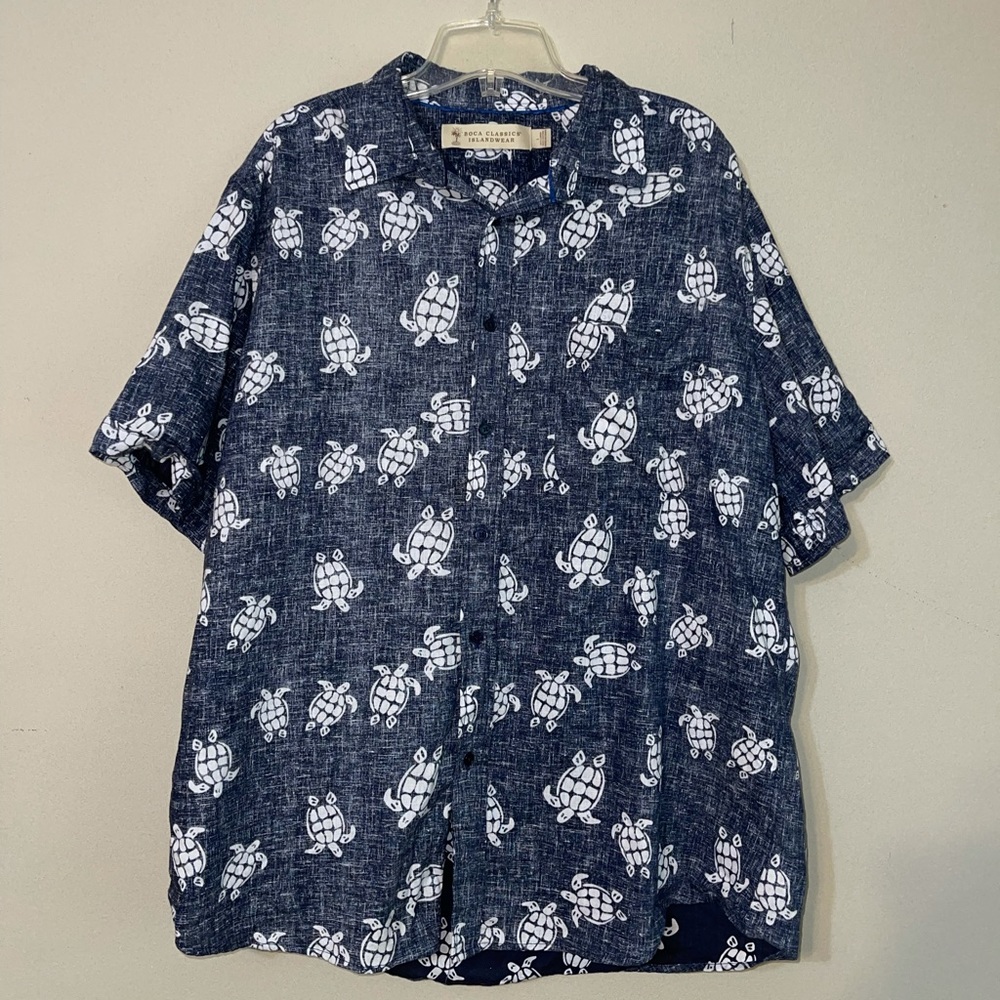 Boca Classics Islandwear Turtle Print Shirt